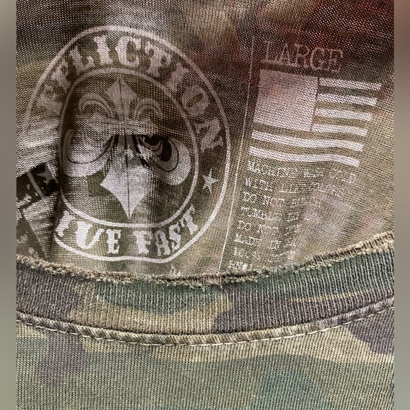 Affliction Camo T Shirt Front Back Graphic Skull Snake - Picture 6 of 6